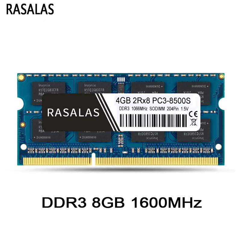 

Rasalas Memory RAM DDR3 8G 1066Mhz SO-DIMM Laptop 1.5v 204Pin Notebook Oперативная Nамять Compatible Memoria RAM